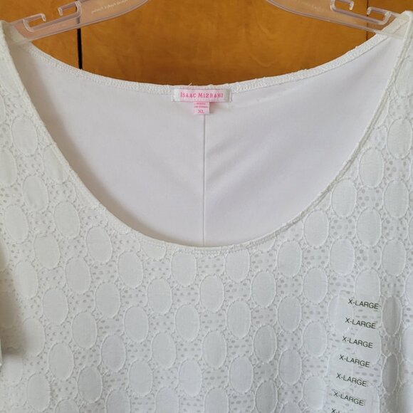 NEW Isaac Mizrahi QVC Dress XL White eyelet lace lined short sleeves SUMMER NWT - Picture 6 of 14
